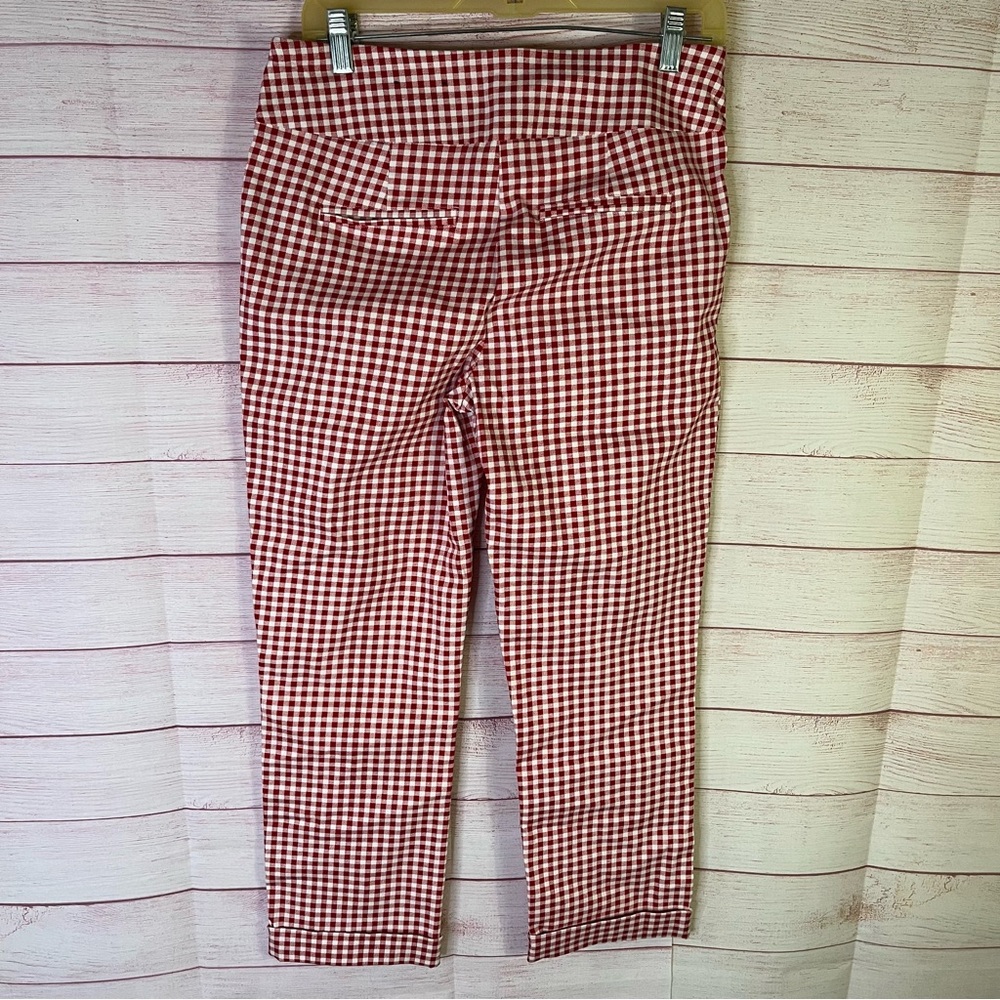Jules‎ & Leopold Red White Cropped Pull Up Cuffed Pants Size Medium - Picture 5 of 5